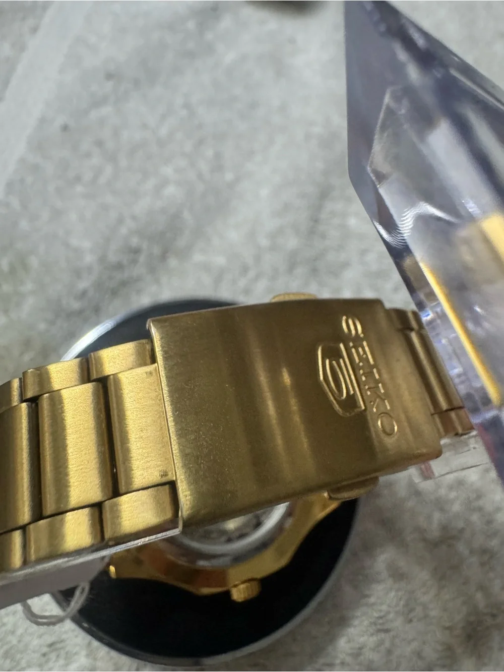 Seiko Gold Tone Men's Automatic Watch with Day-Date